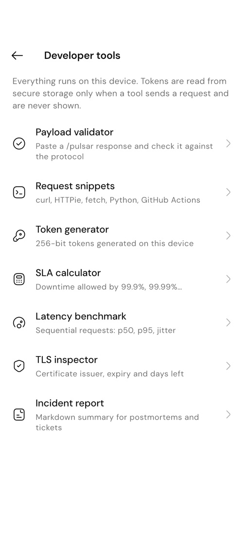 Developer tools that run on your device.